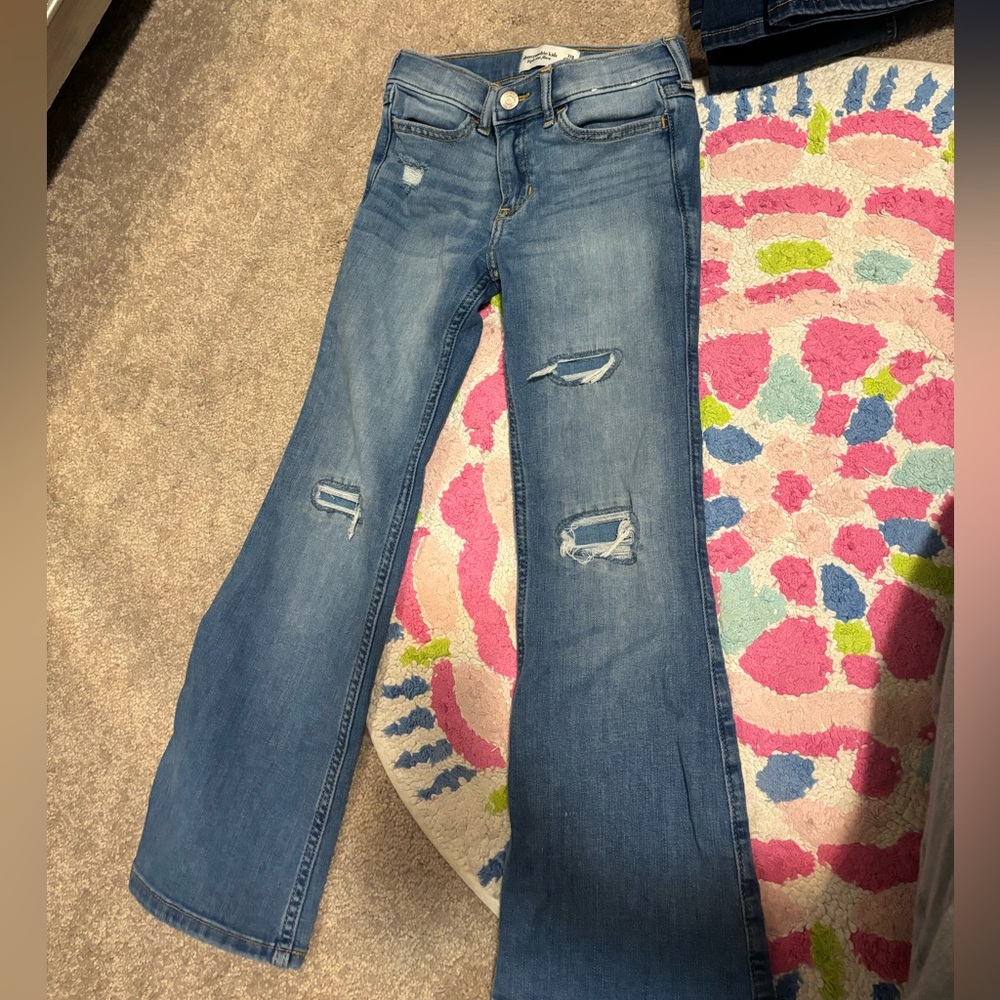 Abercrombie high rise flare jeans 7/8 girls kids